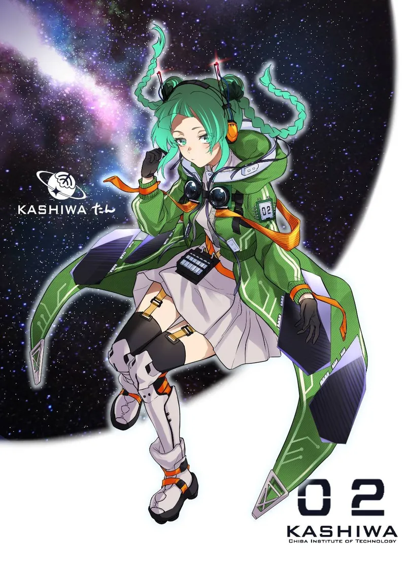Full-body illustration of Kashiwa-tan
