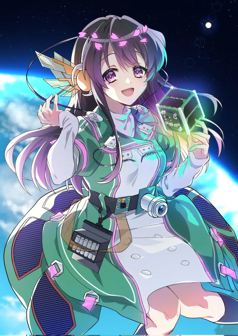 Full illustration of Sakura-tan holding SAKURA
