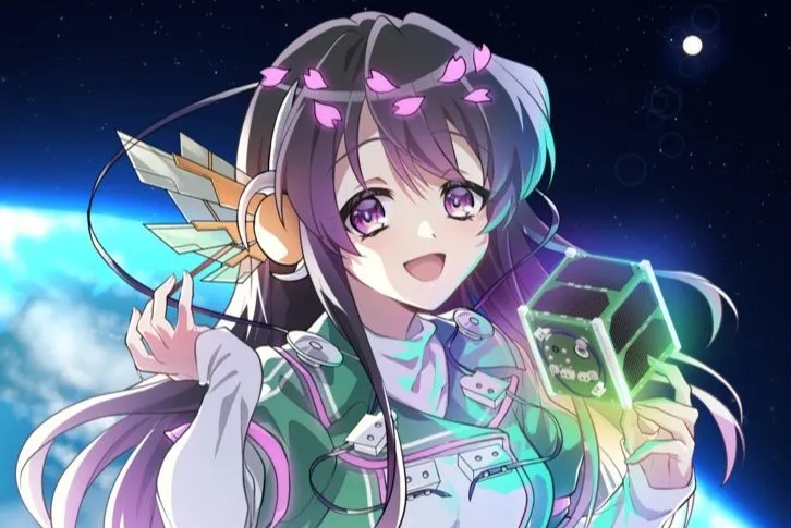 Sakura-tan under the night sky